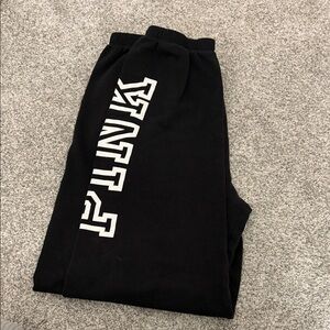 Woman’s Black Sweatpants with White Side Logo